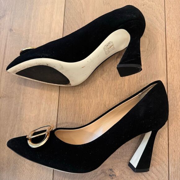 Ron White Dayna Buckle Cashmere & Suede Pumps 36 1/2 - Picture 12 of 15